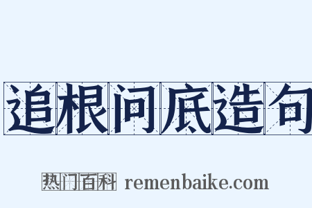 追根问底造句是什么意思的图片